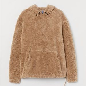 H&M - Dark Beige Faux Shearling Hoodie